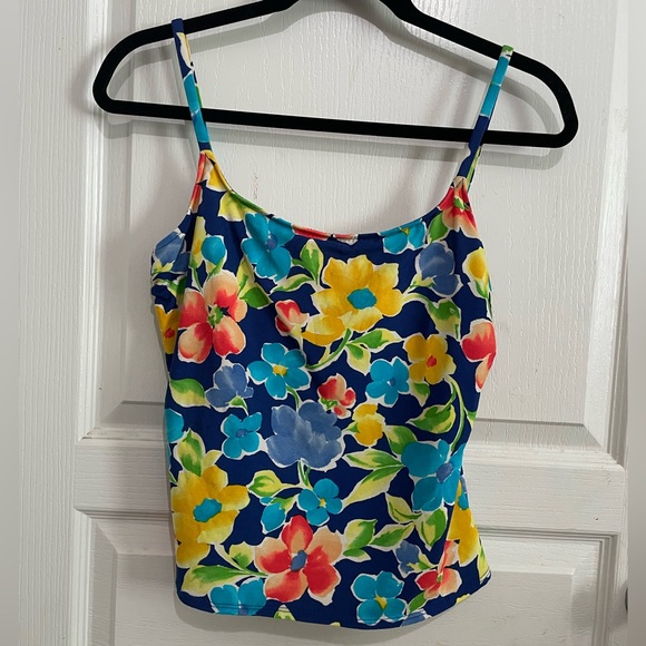 Vintage Floral Gabar Swim Tank Top - Picture 1 of 5